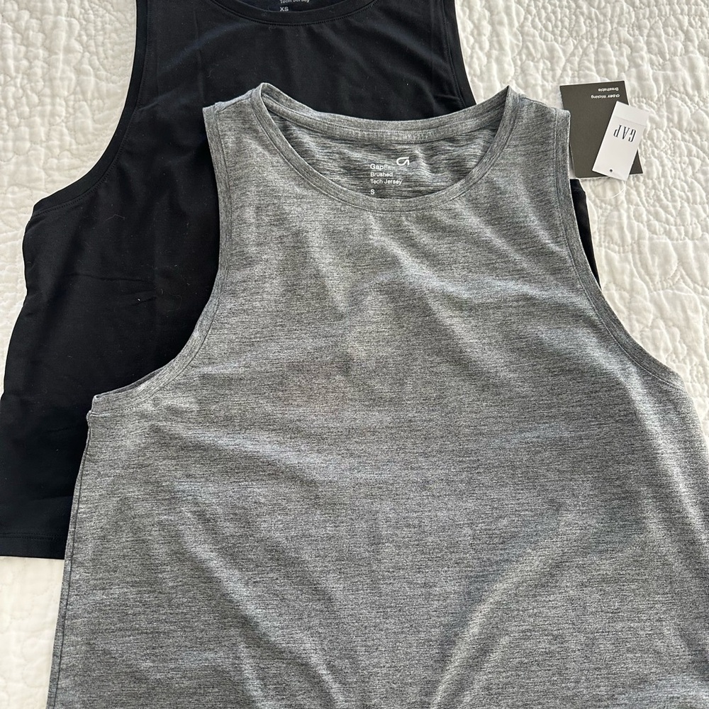 GAP Black and Gray Tank Tops